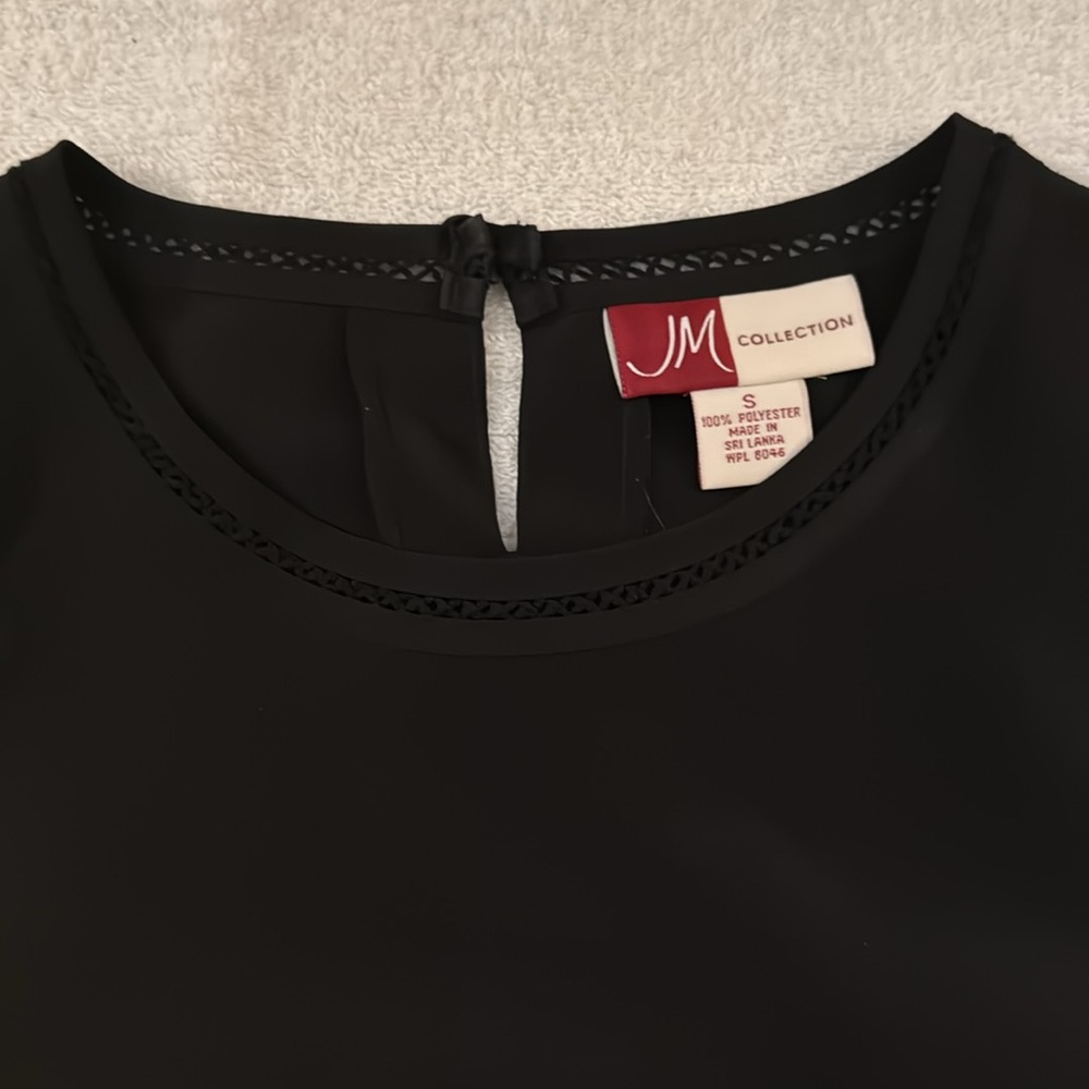 JM Collection Round Neck Keyhole Shell Blouse Layer Professional Grandmacore - Picture 2 of 2